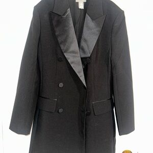 H&M Charcoal Blazer with Satin Detail